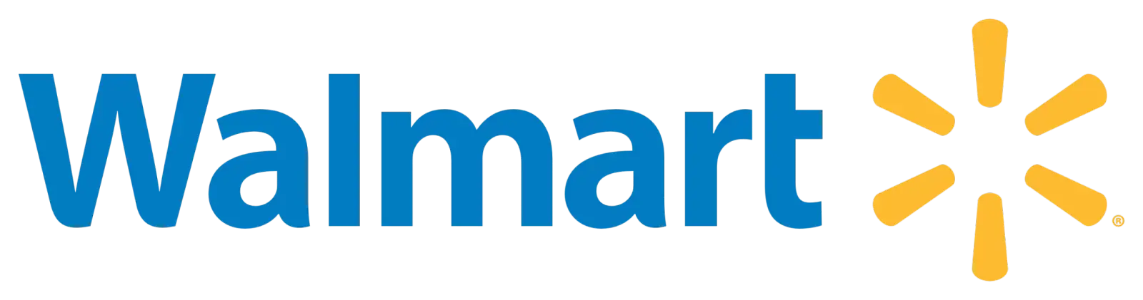 Walmart logo with blue text and yellow icon.